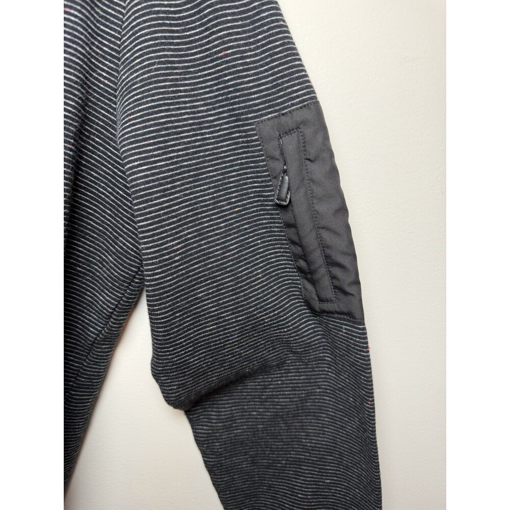 Bugatchi 1/4 Zip Pullover Cotton Sweater Black Gray Striped Men’s Large - Picture 4 of 8